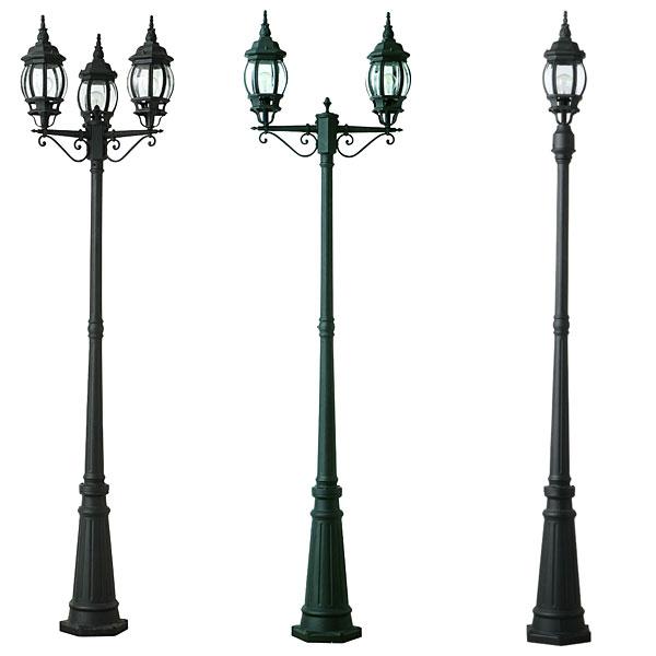 Antique Cast Iron Street Light Post Paris Triple Head Tall Post In