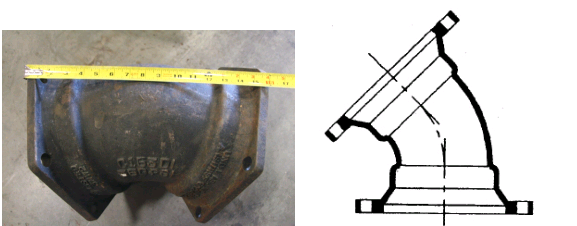 Ductile Iron Cast Iron Pipe Fittings C153 DI 350 PSI 45 Degree Elbow