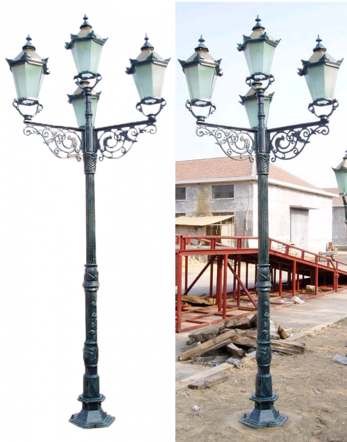 Antique Decorative Cast Iron Light Pole Spain Style Garden Street