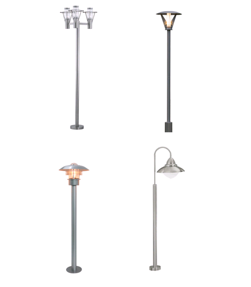 Custom Outdoor Street Cast Iron Light Pole Galvanized 3 Light Head