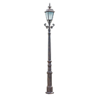 Garden / Street Cast Iron Light Pole Round Base Lantern On Top European Style