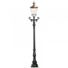 Garden / Street Cast Iron Light Pole Round Base Lantern On Top European Style