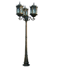 Three Lamps Round Type Cast Iron Light Pole 3-5mm Thickness European Style
