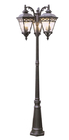 Outdoor Garden Cast Iron Light Pole Black / Yellow Color ANSI Standard