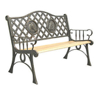 Cast Ornamental Iron Parts Outdoor Garden Furniture Antique Wooden Park Bench