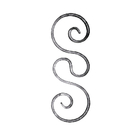 Solid Steel Bar Material Ornamental Iron Parts C / S Scroll Decor For Fence