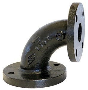 GB HG ASME Cast Iron Pipe Fittings 90 Degree Elbow Double Flanged Bend