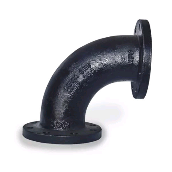 GGG50 Cast Iron Flanged Fittings Long Radius 90 Degree Steel Pipe Elbow