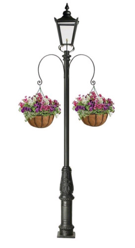 Energy Saving Cast Iron Flower Pots / Round Tapered Black Metal Flower Pots
